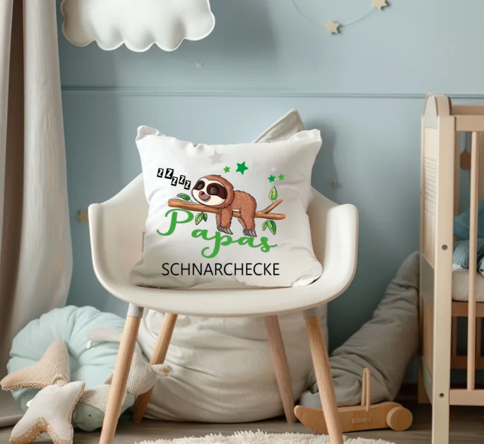 Mamas und Papas Schnarchecke Faultier – Lustig bedruckte Kissen – Bild 6