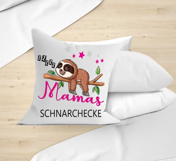 Mamas und Papas Schnarchecke Faultier – Lustig bedruckte Kissen – Bild 5