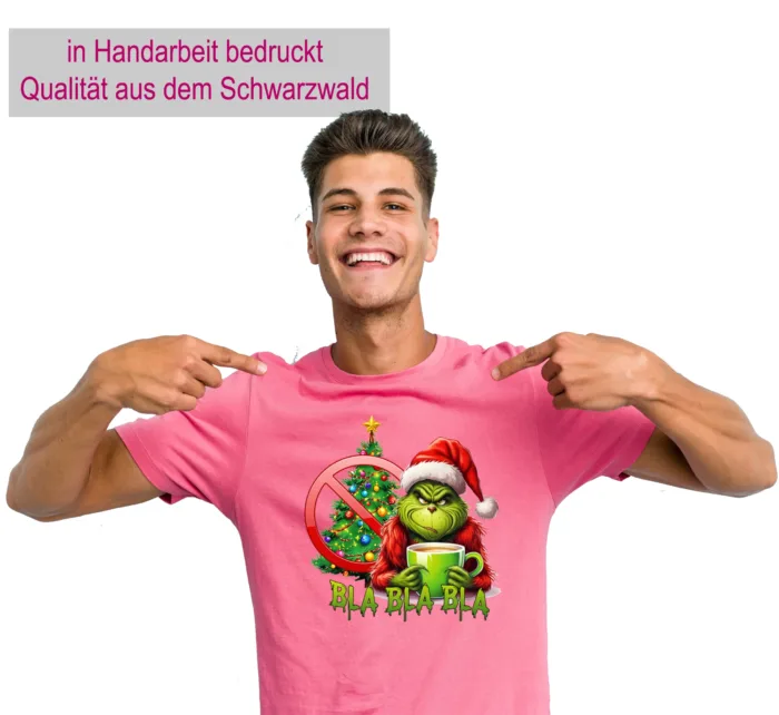 Grinch Bla Bla Bla Sprücheshirt, Funshirt-  Unisex T-Shirt – Bild 3