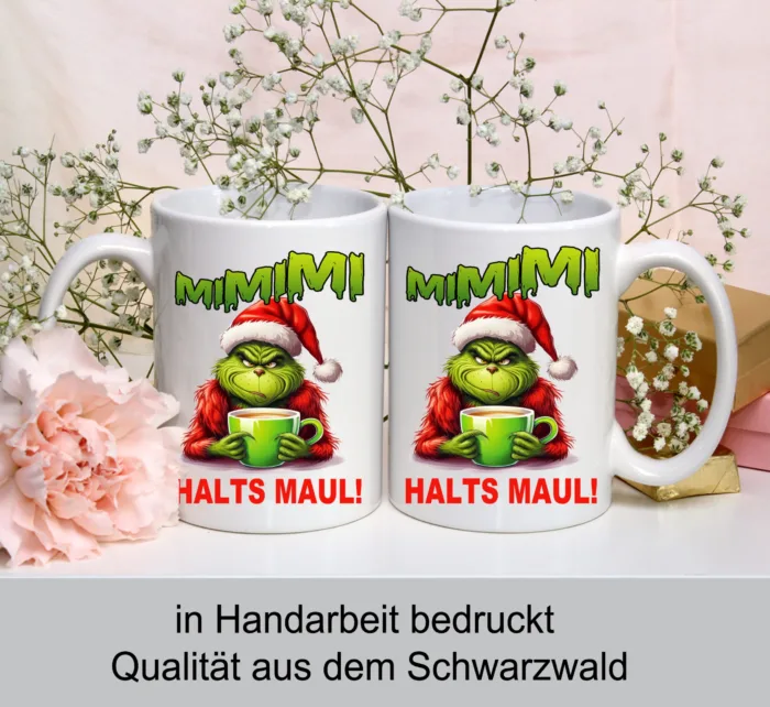 Grinch MiMiMi Halts Maul! – Lustig bedruckte Tasse – Bild 4