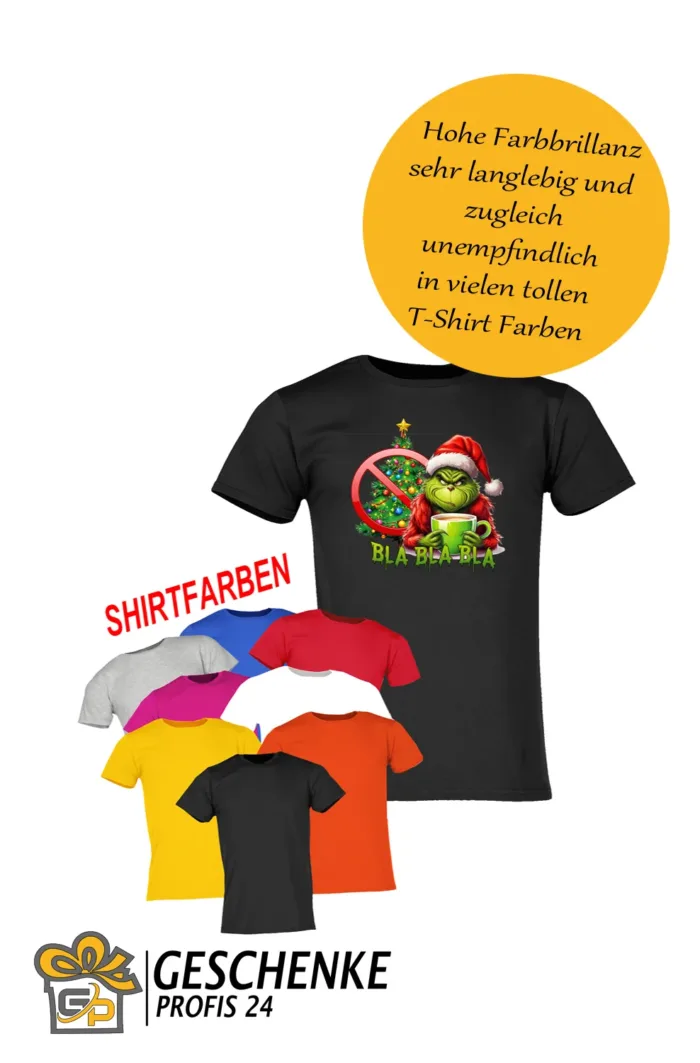 Grinch Bla Bla Bla Sprücheshirt, Funshirt-  Unisex T-Shirt
