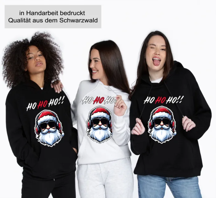 Cooler Nikolaus / Weihnachtsmann - Unisex Kapuzen Hoodie – Bild 3