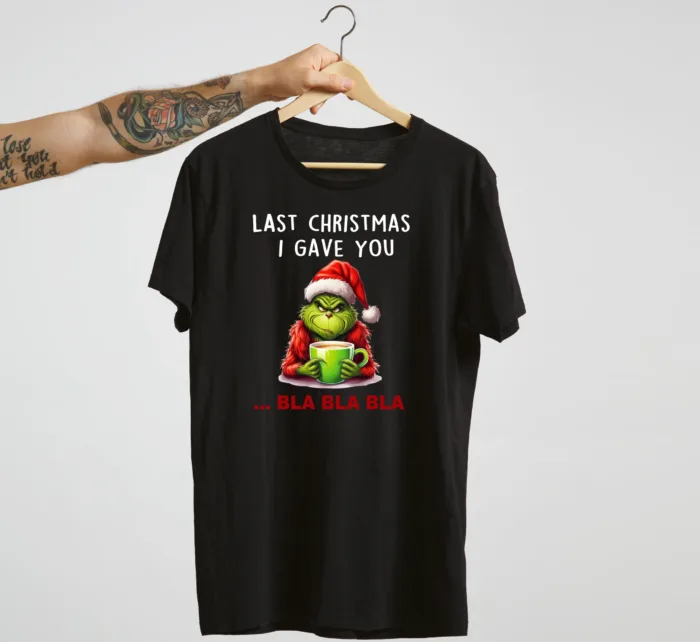 Grinch Last Christmas Bla Bla Bla...-  Unisex T-Shirt – Bild 8