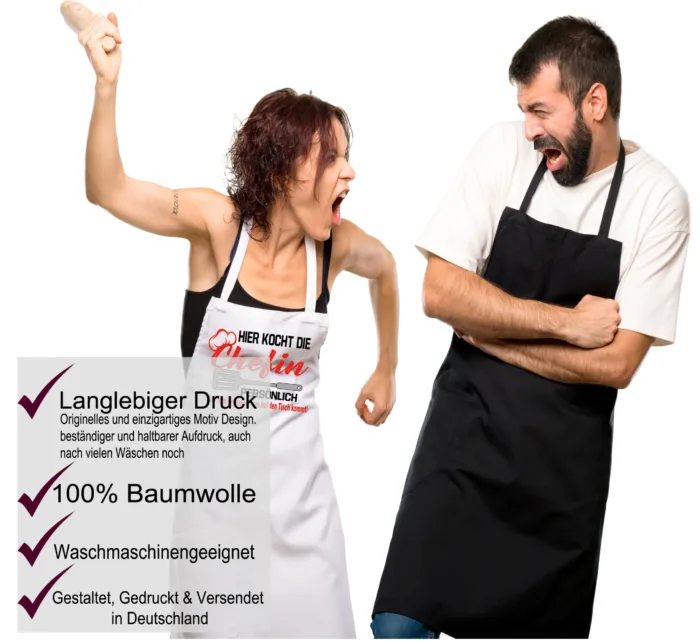 Hier kocht die Chefin persönlich -Kochschürze, Grillschürze, Küchenschürze – Bild 3