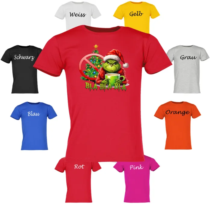 Grinch Bla Bla Bla Sprücheshirt, Funshirt-  Unisex T-Shirt – Bild 8