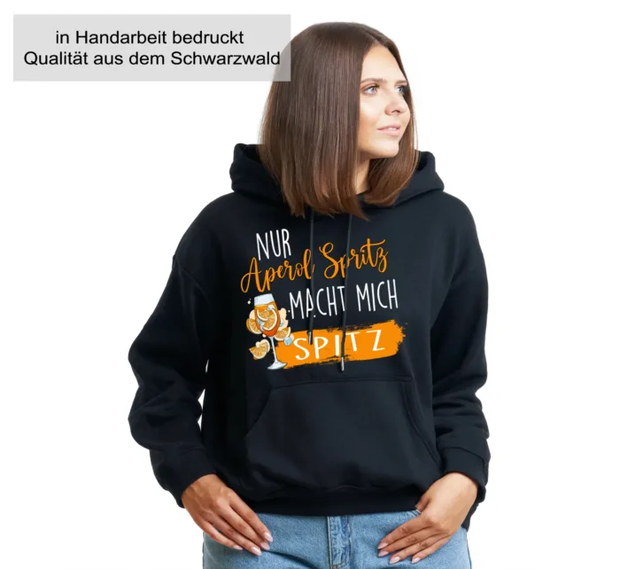 Nur Aperol Spritz macht mich Spitz– Unisex Kapuzen Hoodie – Bild 3
