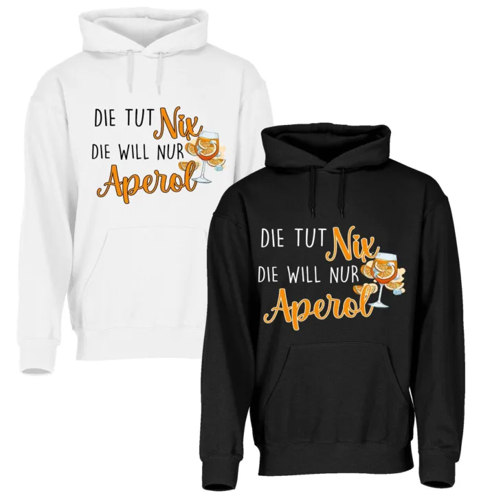 Die tut nix die will nur Aperol– Unisex Kapuzen Hoodie – Bild 2