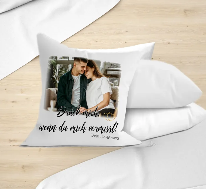Valentinstag Geschenk Kissen -Drück mich, wenn du mich vermisst mit Bild – Bild 6