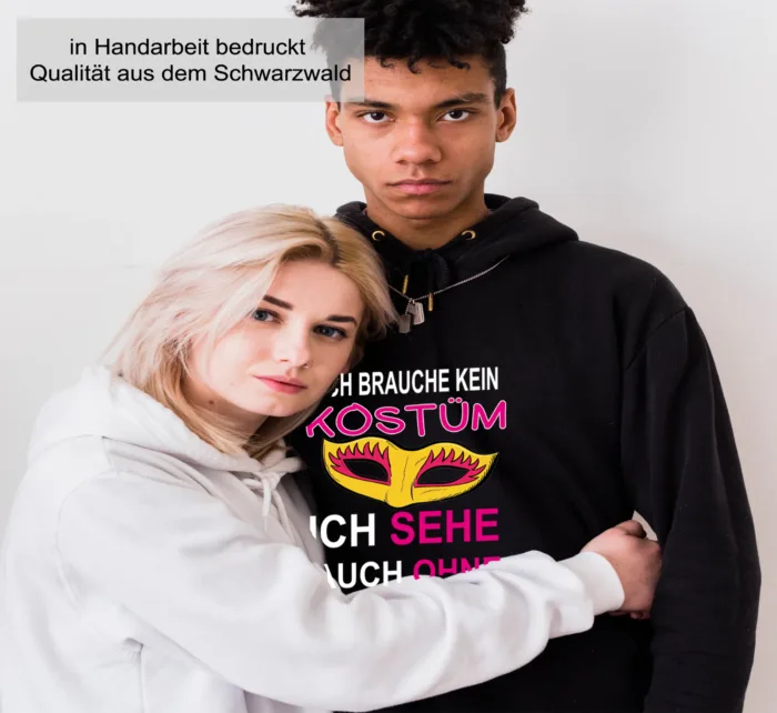 Ich brauche kein Kostüm ich sehe auch ohne Geil aus– Unisex Kapuzen Hoodie – Bild 5