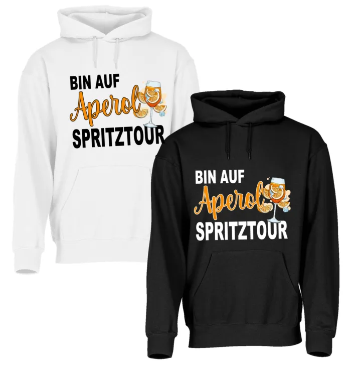 Bin auf Aperol Spritztour– Unisex Kapuzen Hoodie – Bild 2