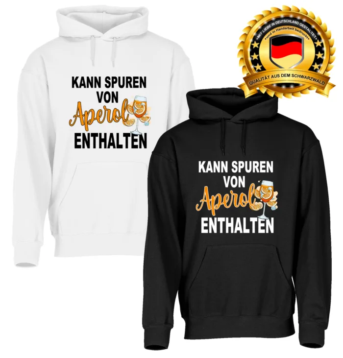 Kann spuren von Aperol enthalten– Unisex Kapuzen Hoodie – Bild 2