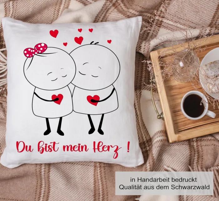 Valentinstag Kissen -Du bist mein Herz – Bild 2