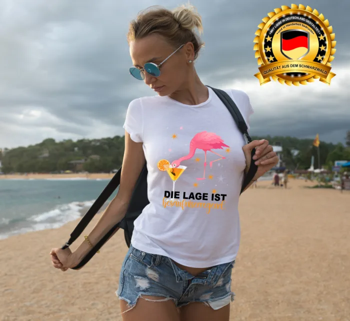 Die Lage ist besäufniserregend, Flamingo - Damen T-Shirt – Bild 4