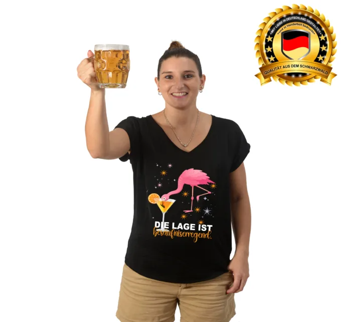 Die Lage ist besäufniserregend, Flamingo - Damen T-Shirt – Bild 5