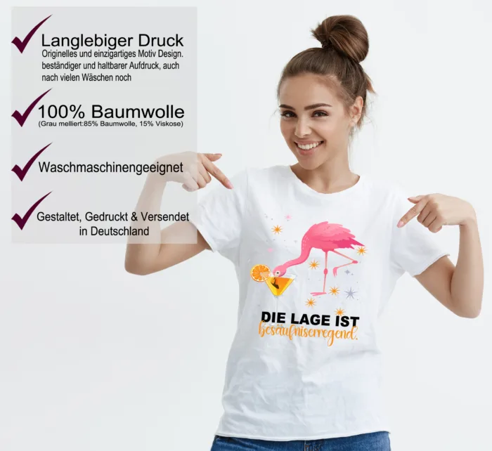 Die Lage ist besäufniserregend, Flamingo - Damen T-Shirt – Bild 2