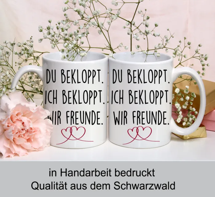 Tasse für Beste Freunde, Beste Freundin Du Bekloppt Ich Bekloppt Wir Freunde – Bild 4