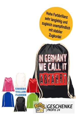 In Germany we call it Abfahrt- Rucksack, Turnbeutel, Jute Beutel für Festivals