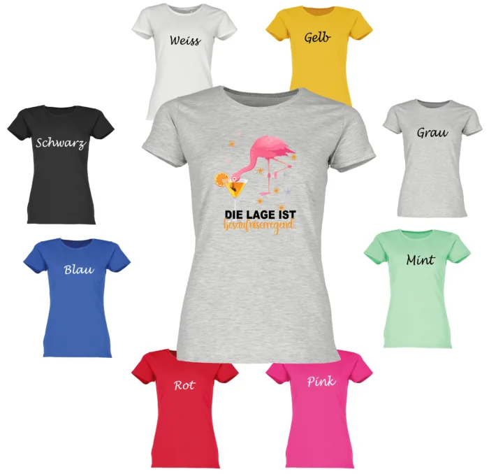 Die Lage ist besäufniserregend, Flamingo - Damen T-Shirt – Bild 7