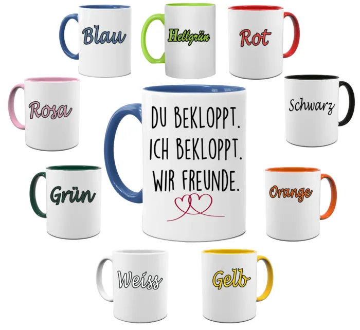Tasse für Beste Freunde, Beste Freundin Du Bekloppt Ich Bekloppt Wir Freunde – Bild 3