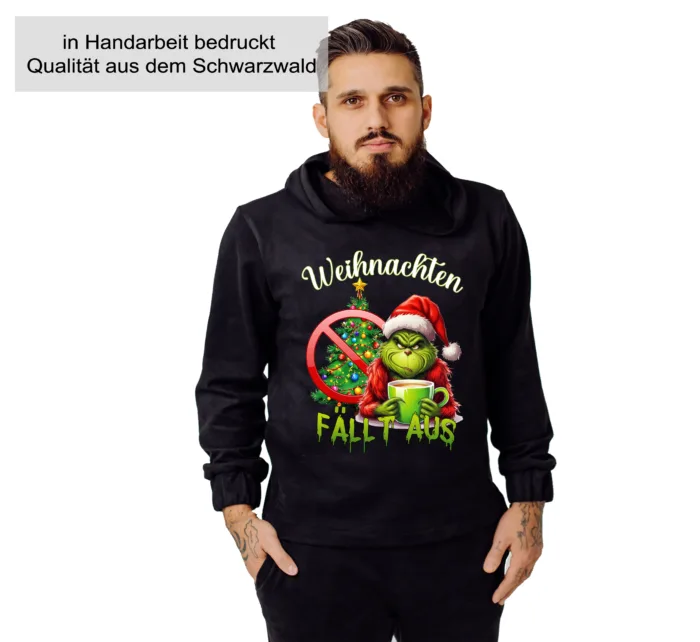 Grinch Weihnachten fällt aus– Unisex Kapuzen Hoodie – Bild 3