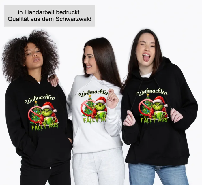 Grinch Weihnachten fällt aus– Unisex Kapuzen Hoodie – Bild 4