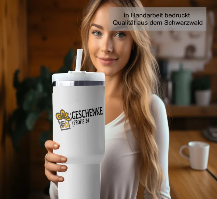 Thermobecher selbst gestalten, 1,2L Edelstahl Isoliert, Trinkflasche mit Strohhalm, Spülmaschinenfest, BPA-frei – Bild 3