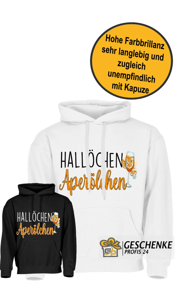 Hallöchen Aperölchen– Unisex Kapuzen Hoodie Aperol Spritz, S-3XL
