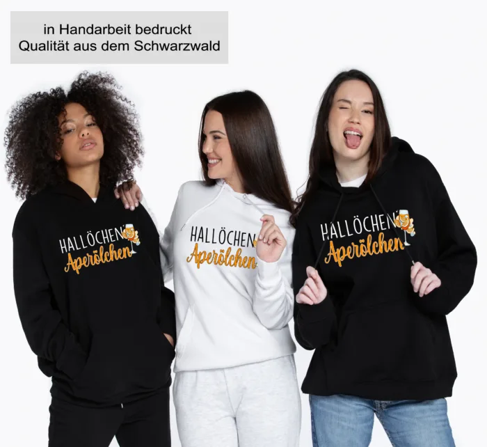 Hallöchen Aperölchen– Unisex Kapuzen Hoodie Aperol Spritz, S-3XL – Bild 4