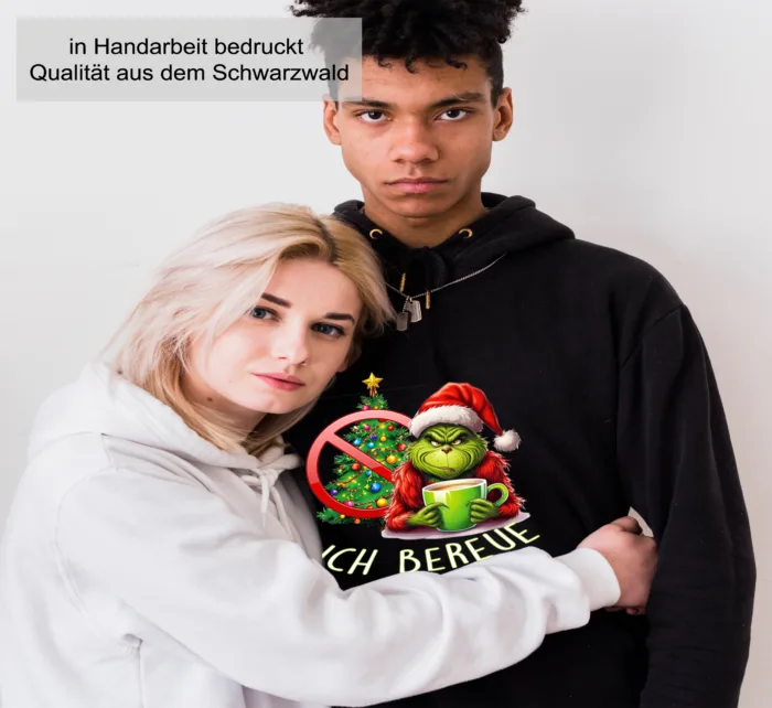 Grinch Ich bereue nichts– Unisex Kapuzen Hoodie – Bild 5