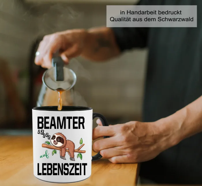 Lustig bedruckte Tasse Beamter auf Lebenszeit Faultier | Geschenk Idee| Kaffee Tee Bürotasse | Fototasse, Motivtasse | Kaffeetasse, Teetasse |Keramik – Bild 6