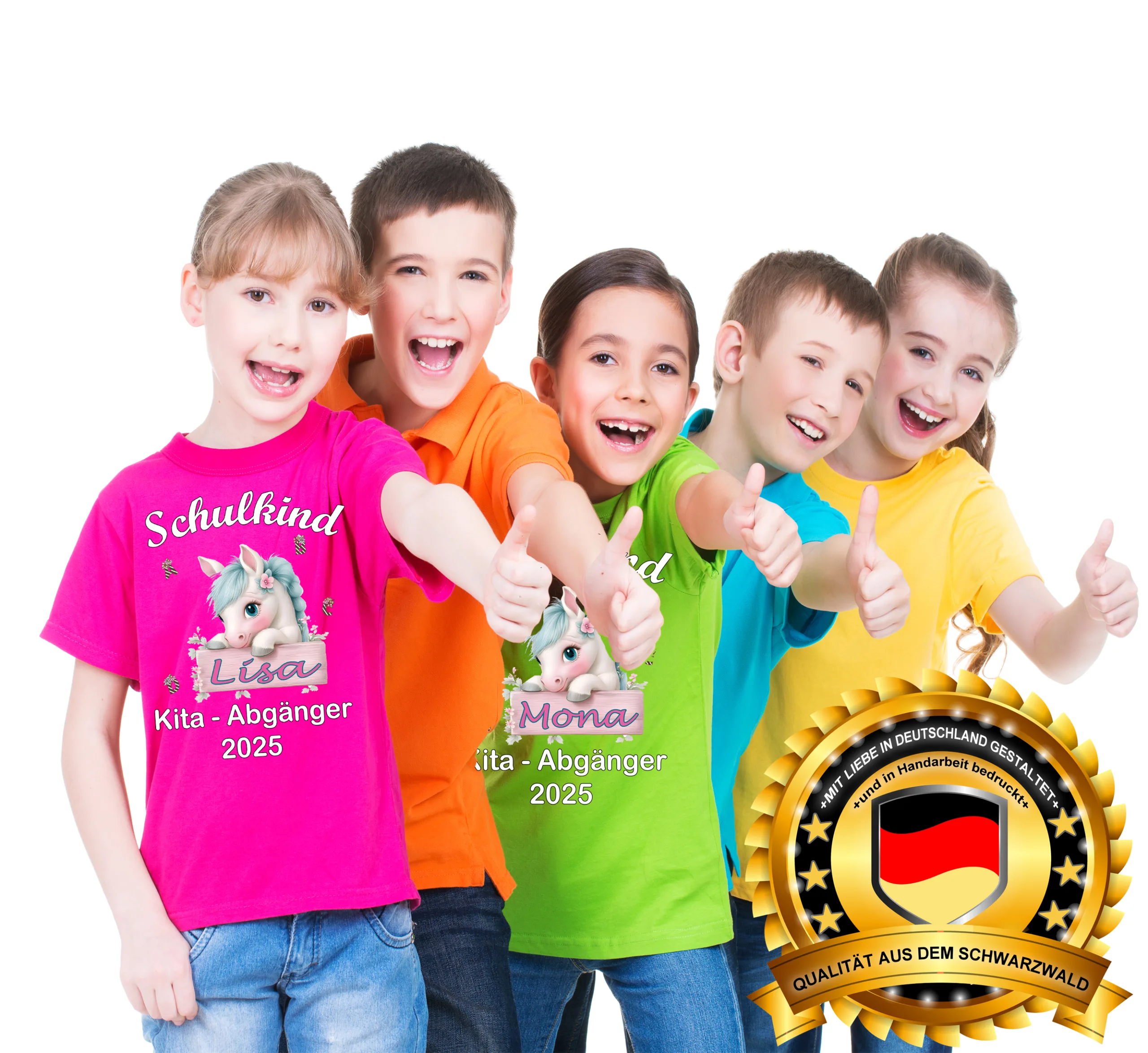 Einschulung T-Shirt, Schulkind Kita Abgänger Pferd- Kinder Unisex Shirt – Bild 3