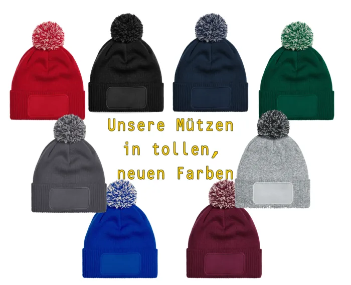 Bommel Mütze Beanie mit eigenem Design für Vereine, Fasnet, Fasching, Zünfte – Bild 7