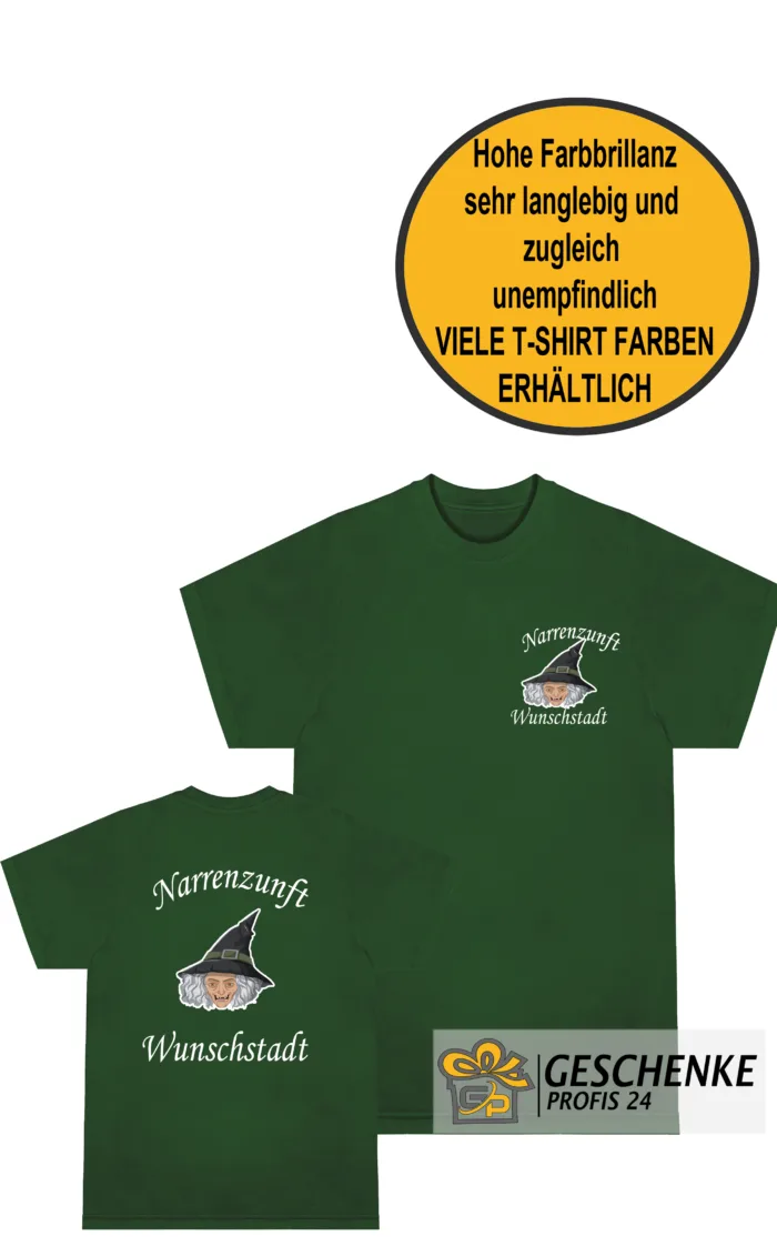 T-Shirt bedruckt mit Fasnet, Fasching, Vereinslogo, Masken oder Wunschtext