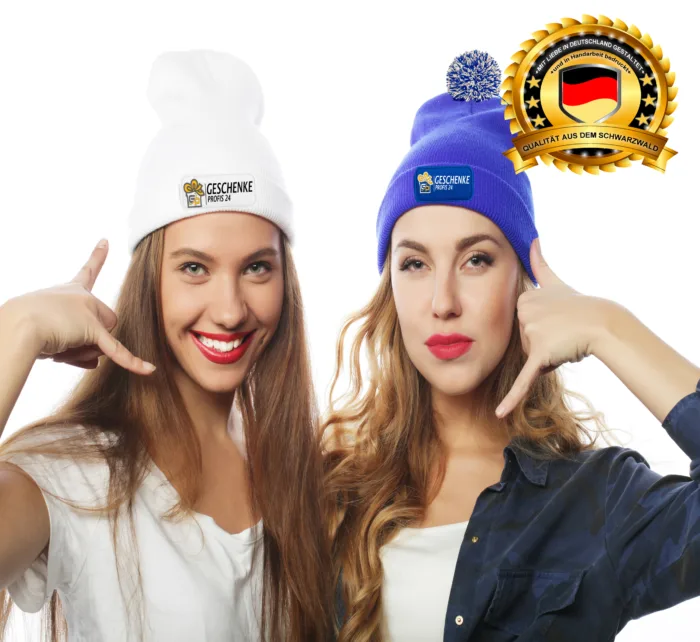 Bommel Mütze Beanie mit eigenem Design für Vereine, Fasnet, Fasching, Zünfte – Bild 3