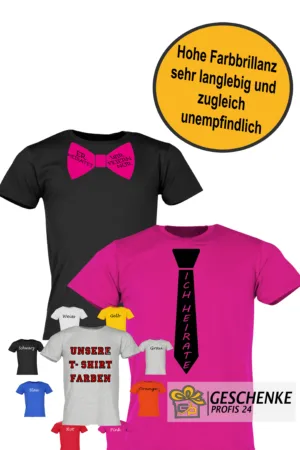 JGA T-Shirt; Junggesellenabschied für Männer " Krawatte - Fliege“
