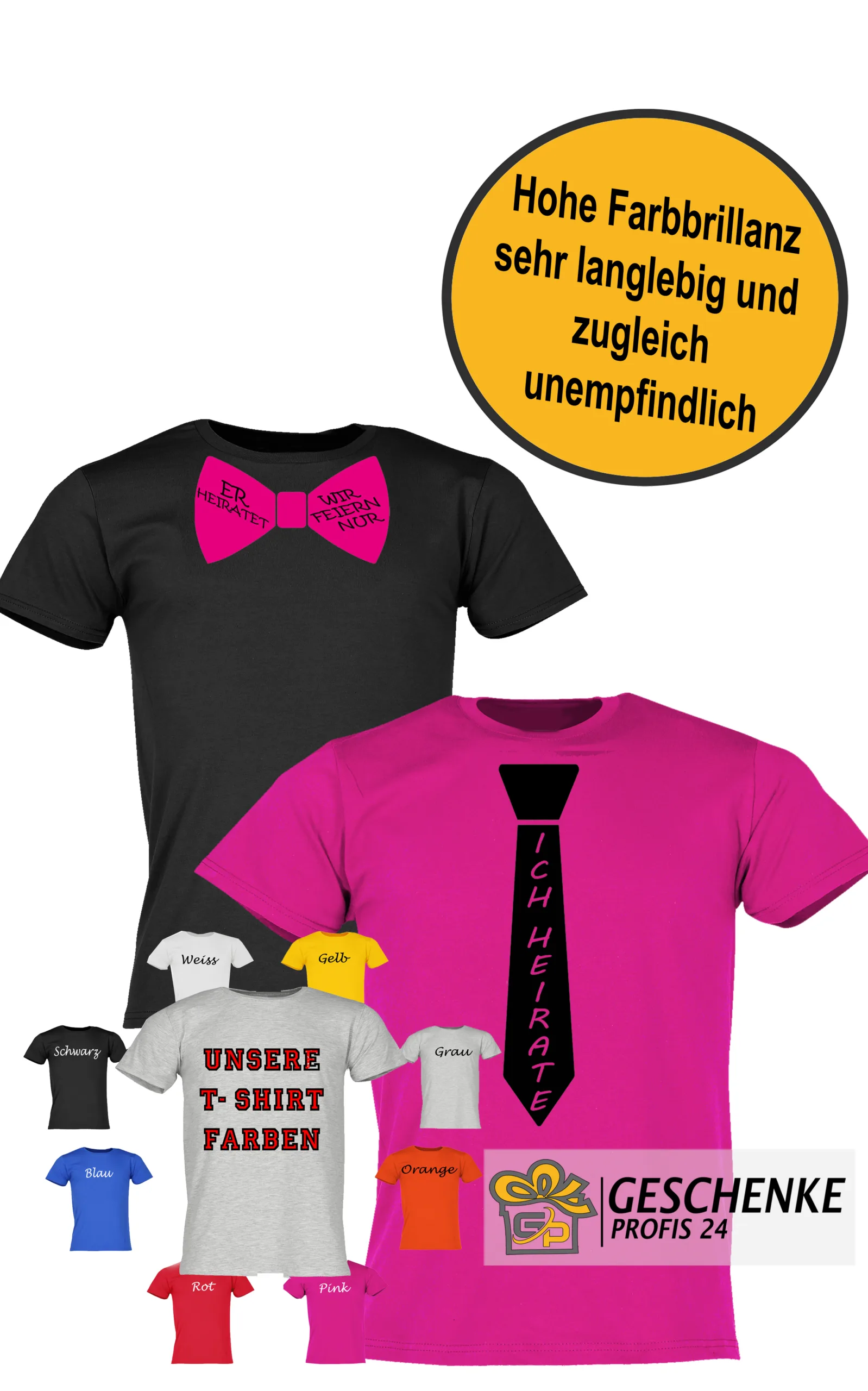 JGA T-Shirt; Junggesellenabschied für Männer " Krawatte - Fliege“