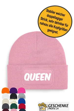 Beanie Mütze Queen Damen, Frauen Strickmütze, Wintermütze, Wollmütze, Kappe, Geschenk | Unisex