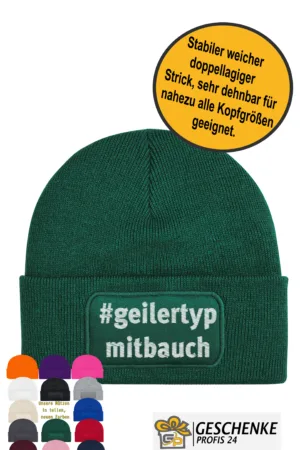 Beanie Mütze # geiler typ mit Bauch Herren, Männer Strickmütze, Wintermütze, Wollmütze, Kappe, Geschenk | Unisex