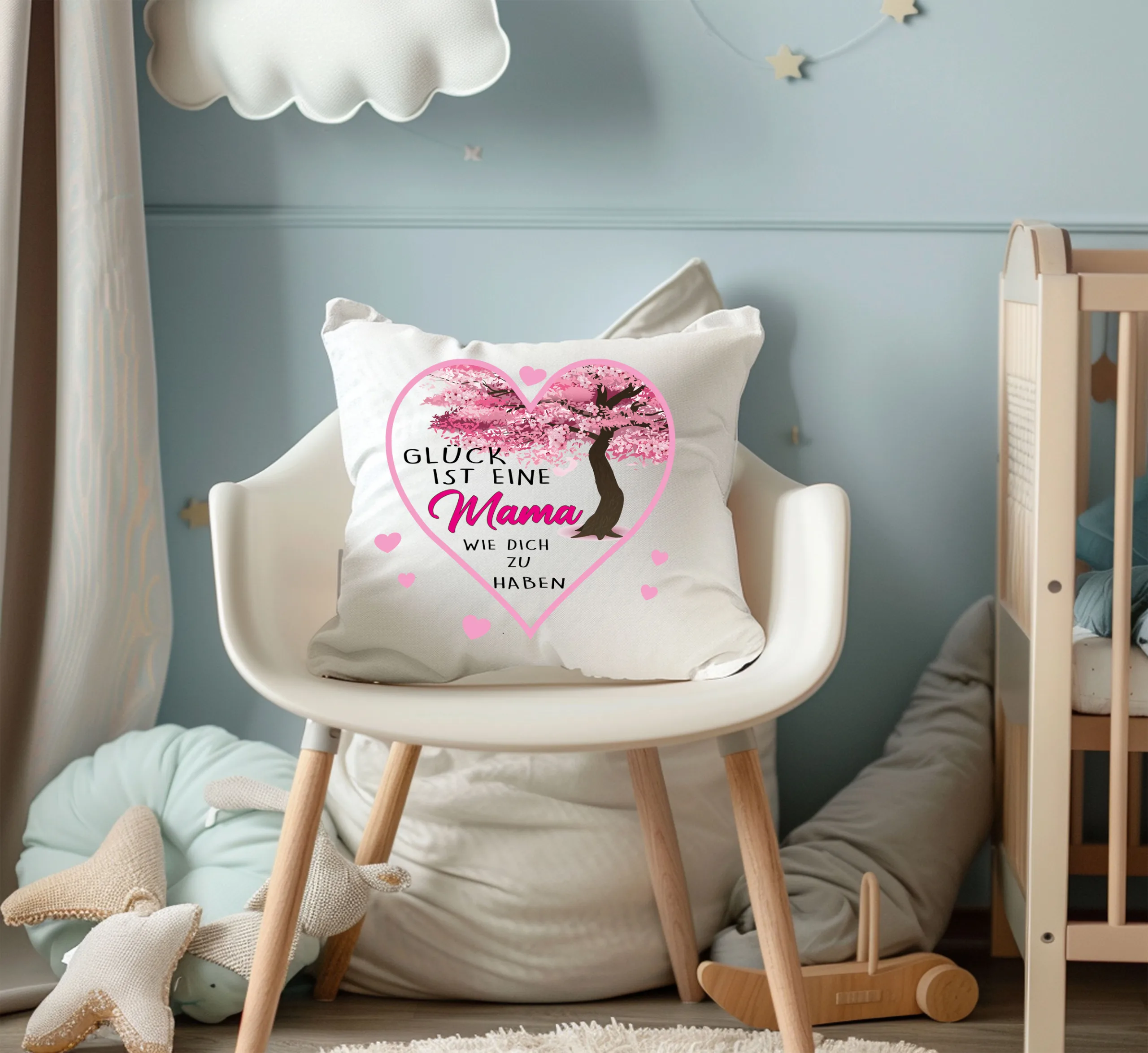 Glück ist eine Mama wie Dich zu haben Kissen, Herz, 40x40cm | bedrucktes Kissen| Geschenk Kissen | Weihnachten | Geburtstag, Liebe – Bild 4