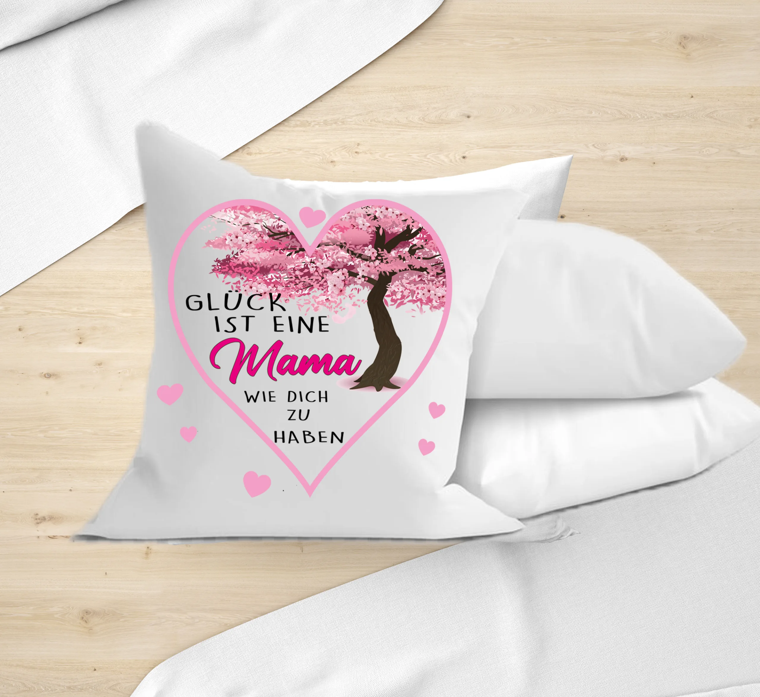 Glück ist eine Mama wie Dich zu haben Kissen, Herz, 40x40cm | bedrucktes Kissen| Geschenk Kissen | Weihnachten | Geburtstag, Liebe – Bild 5