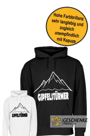 Gipfelstürmer, Wandern Hoodie – Lustiger Outdoor Kapuzenpullover Unisex