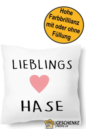 Bedrucktes Kissen - Lieblingshase