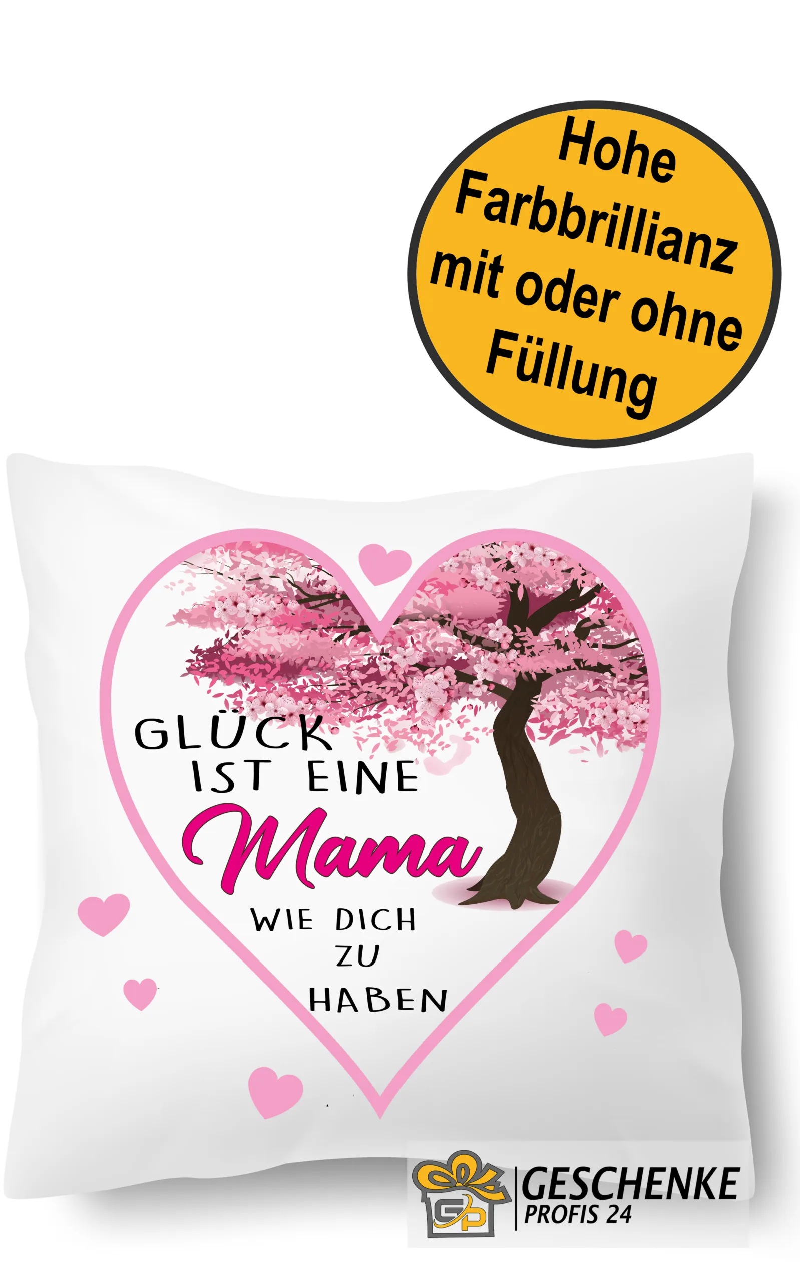 Glück ist eine Mama wie Dich zu haben Kissen, Herz, 40x40cm | bedrucktes Kissen| Geschenk Kissen | Weihnachten | Geburtstag, Liebe