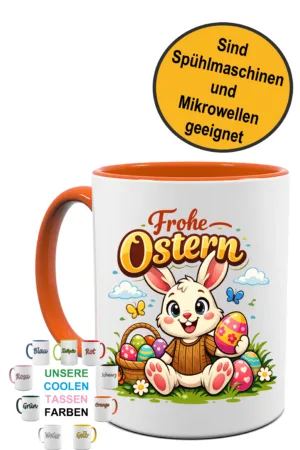 Frohe Ostern Tasse, Geschenk Idee| Kaffee Tee Bürotasse | Fototasse, Motivtasse | Kaffeetasse, Teetasse |Keramik