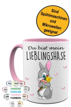 Du bist mein Lieblingshase, Ostern Tasse mit Hase – Personalisierte Kaffeetasse