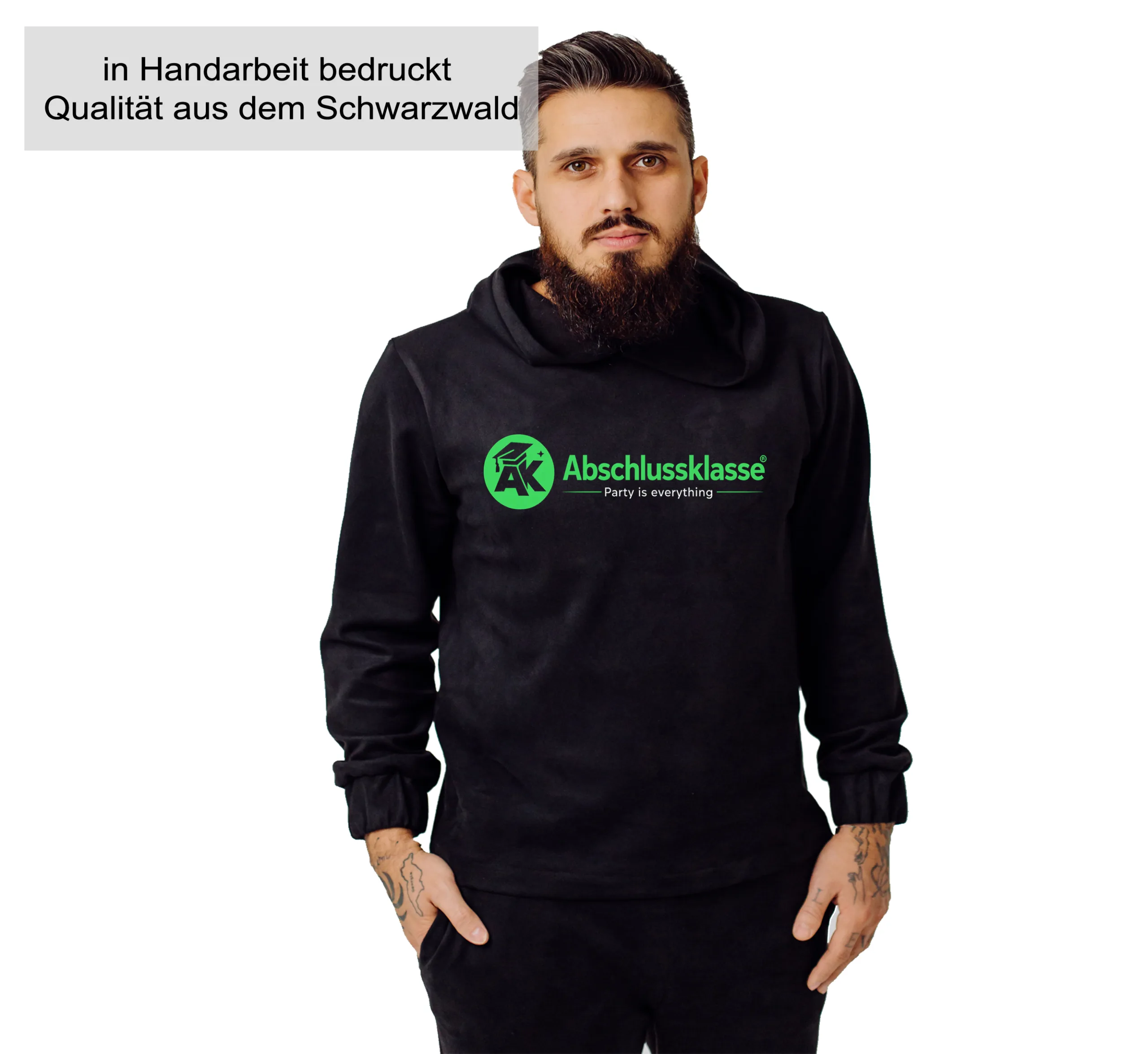 Abschlussklasse Hoodie – Cooler Abi Pullover mit AK Logo – Abschlussklasse Geschenk – Unisex Kapuzenpullover Schulabschluss Hoodie mit Print – Bild 2