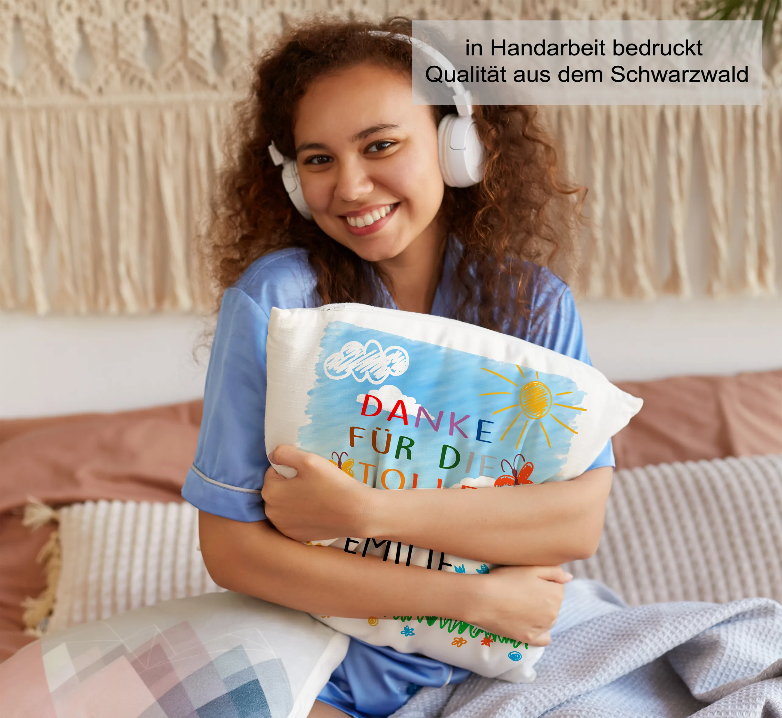 Erzieherin Geschenk Kissen zum Abschied – Persönliches Danke aus dem Kindergarten – Bild 2