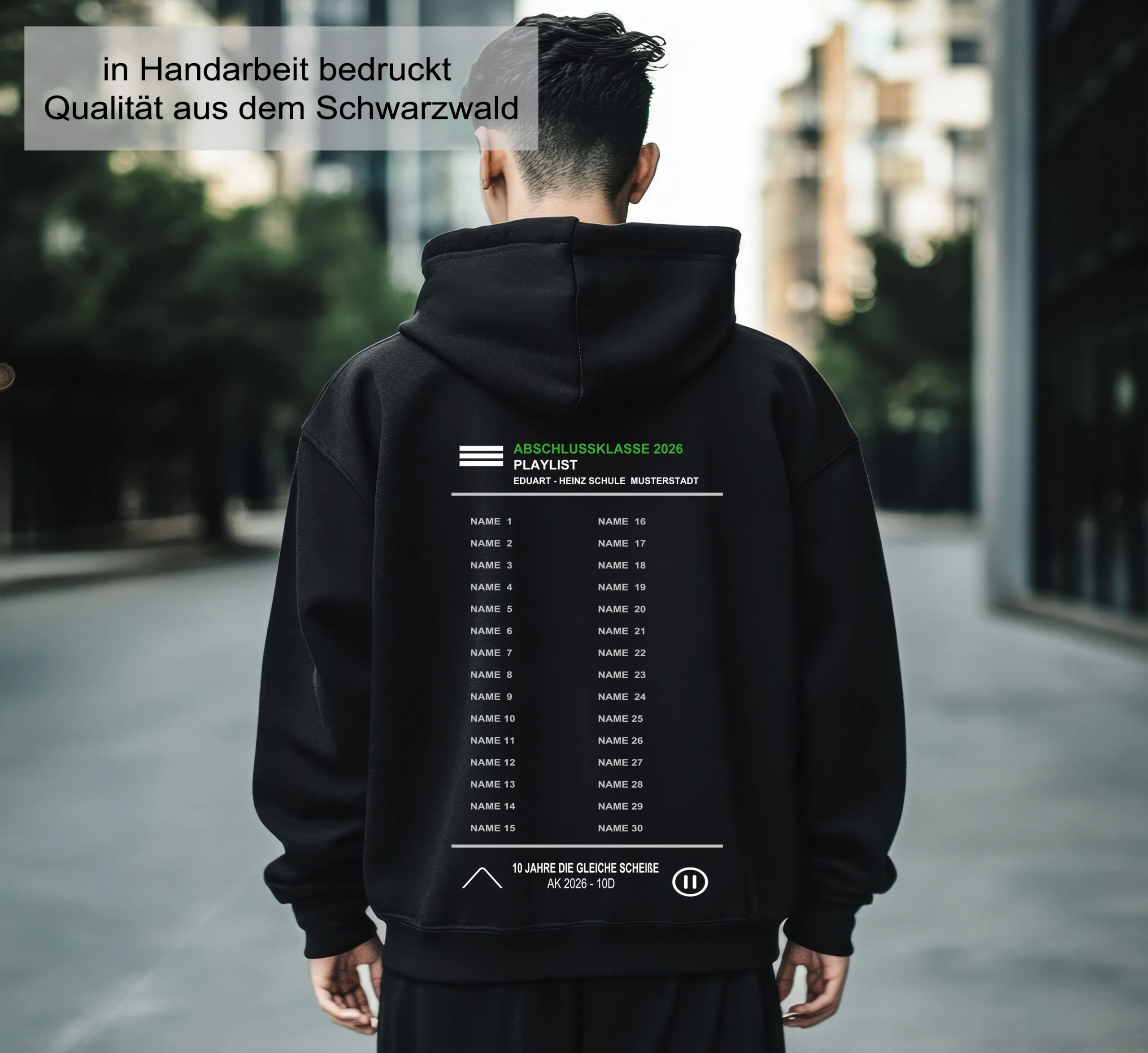 Abschlussklasse Hoodie – Cooler Abi Pullover mit AK Logo – Abschlussklasse Geschenk – Unisex Kapuzenpullover Schulabschluss Hoodie mit Print – Bild 3