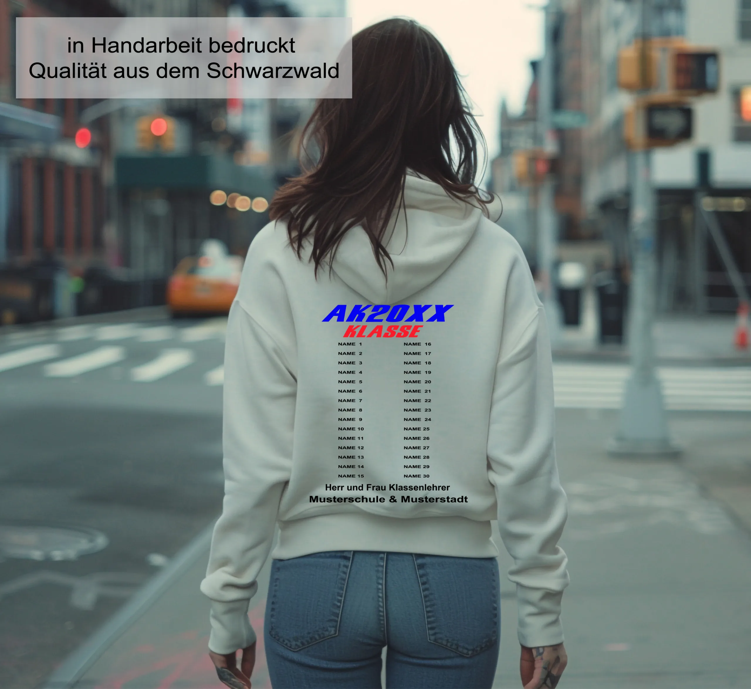 Abschluss Hoodie – Cooler Abi Pullover mit AK Logo – Abschlussklasse – Unisex Kapuzenpullover Schulabschluss Hoodie mit Snik Print – Bild 3