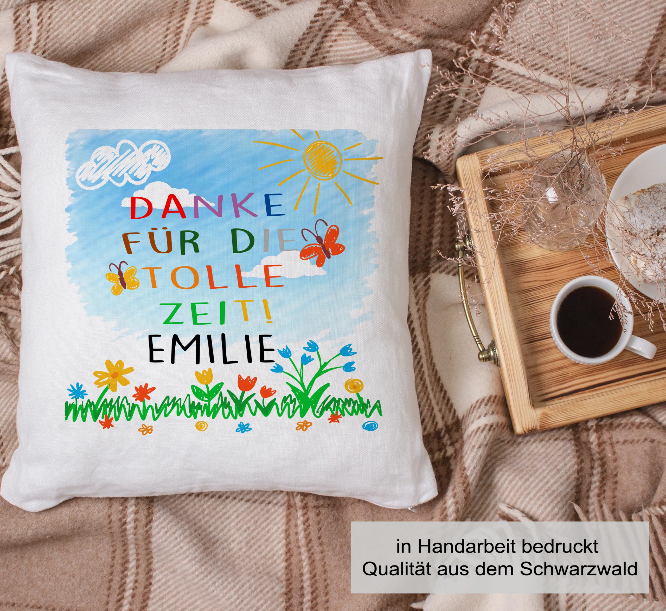 Erzieherin Geschenk Kissen zum Abschied – Persönliches Danke aus dem Kindergarten – Bild 3